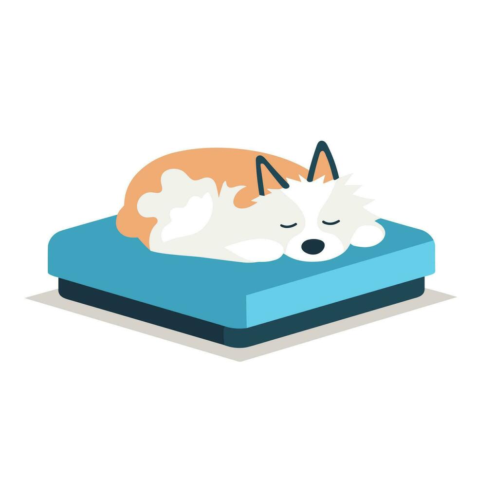 ai generado perro hotel lleno vistoso logo. compasión cuidado negocio valor. mascota dormido en cama sencillo ilustración. diseño elemento. ai Arte para corporativo marca vector