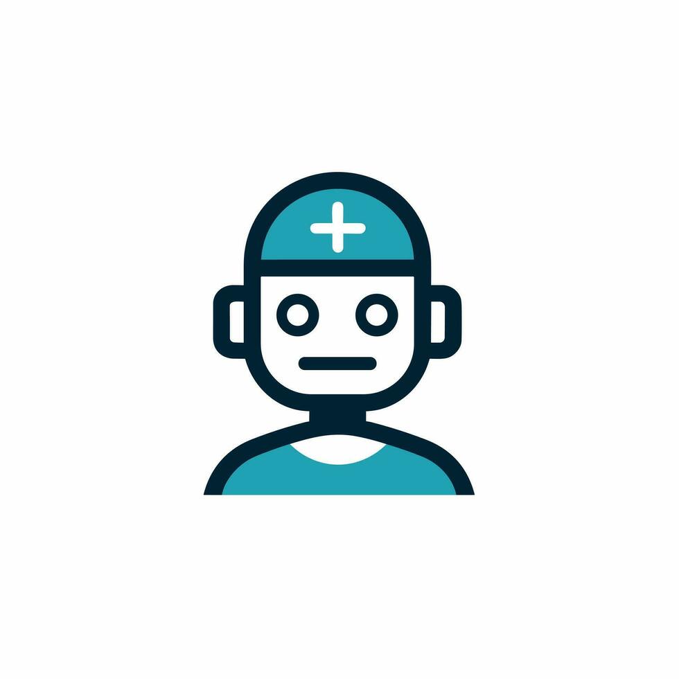 AI generated Healthcare technology filled outline blue logo. Patient monitoring. Industry 40. Medical robot. Design element. Ai art for corporate branding, health app vector