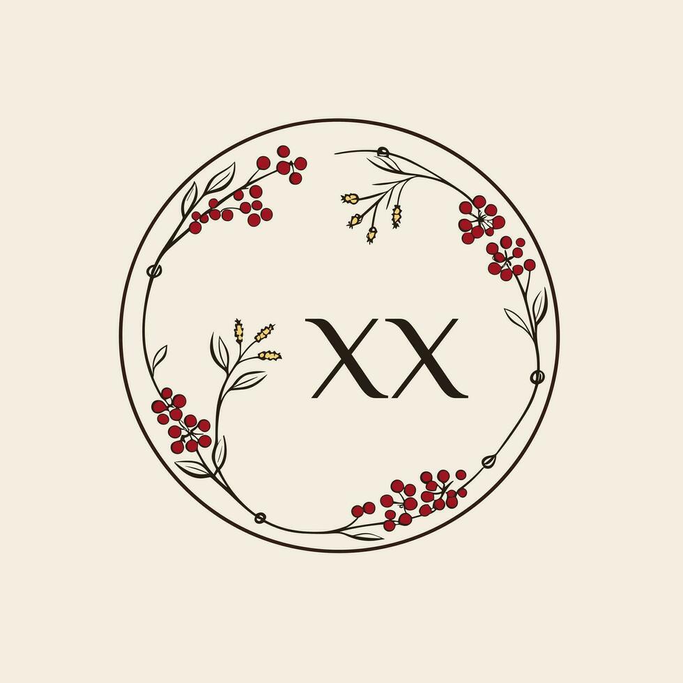 AI generated Art studio for kids line colorful initial logo idea. Pottery and art classes. Simple floral wreath. Letters inside circle shape. Graphic design vector