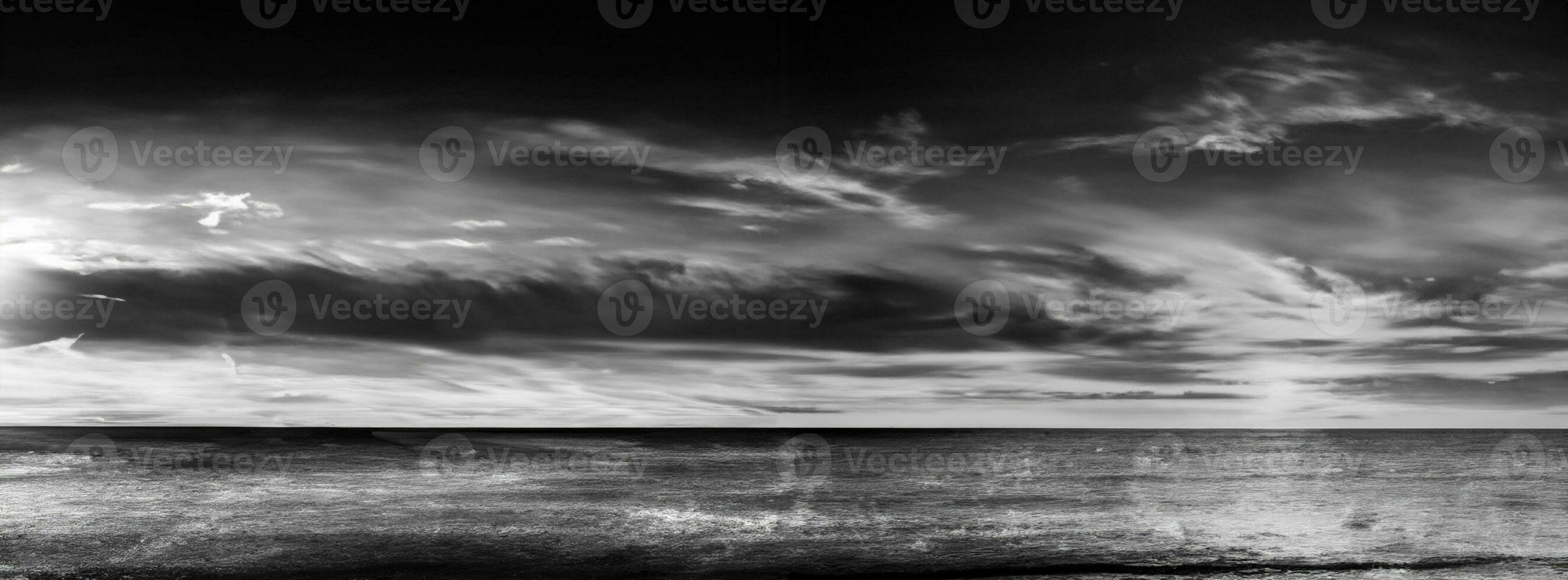 Dark Concrete Runway Street Floor with Night Sky Horizon photo