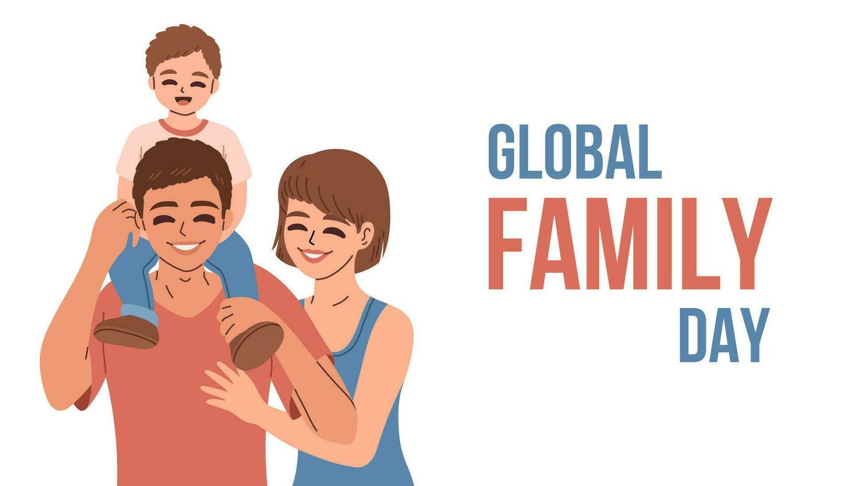 Global Family Day. Creative Global Family Day Design For Social Media post. Family Day Flat cartoon Illustration. Vector illustration