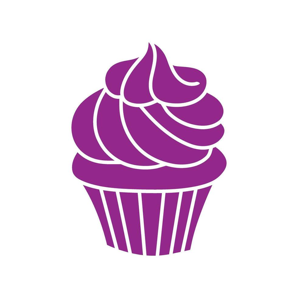 Cupcake icon vector. Cake illustration sign. Sweet symbol or logo. vector