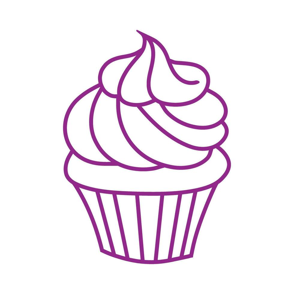 Cupcake icon vector. Cake illustration sign. Sweet symbol or logo. vector