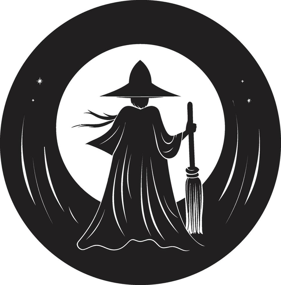 Midnight Broomstick WhispersBroomstick Legends of Halloween vector