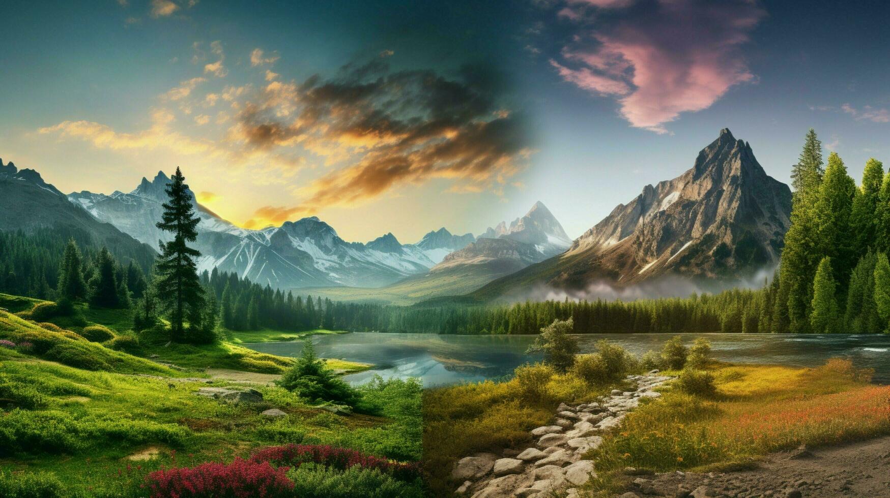 AI generated Nature Landscapes background photo