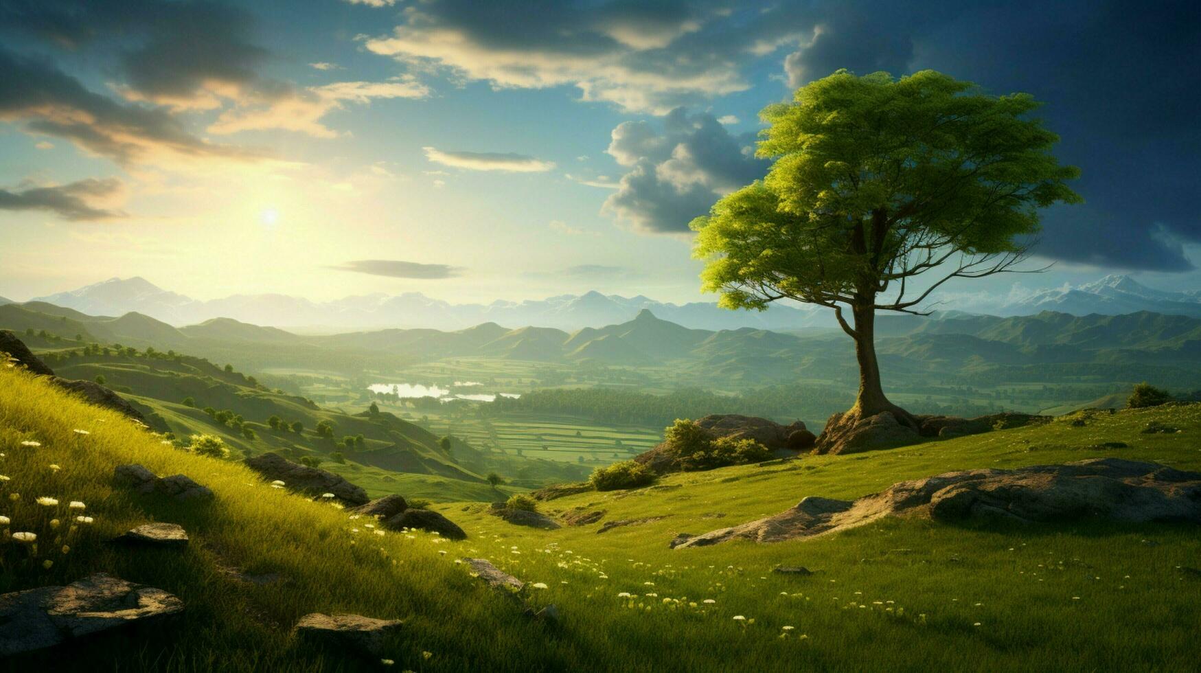 AI generated Nature Landscapes background photo