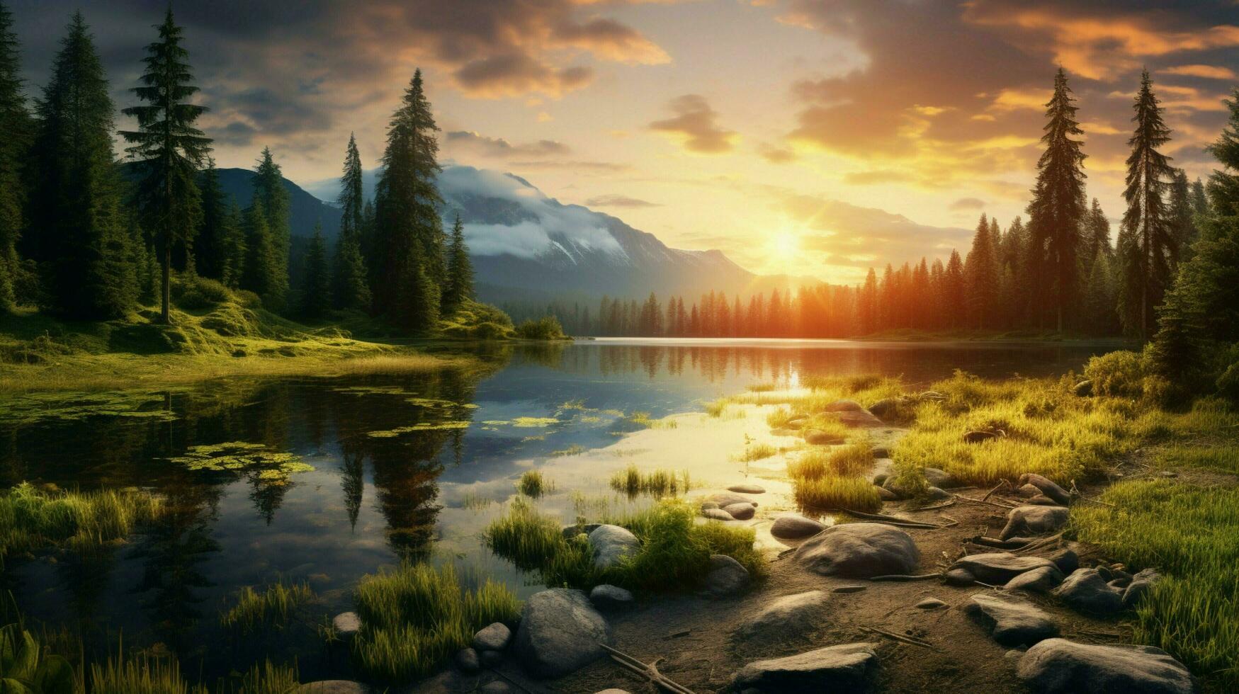 AI generated Nature Landscapes background photo