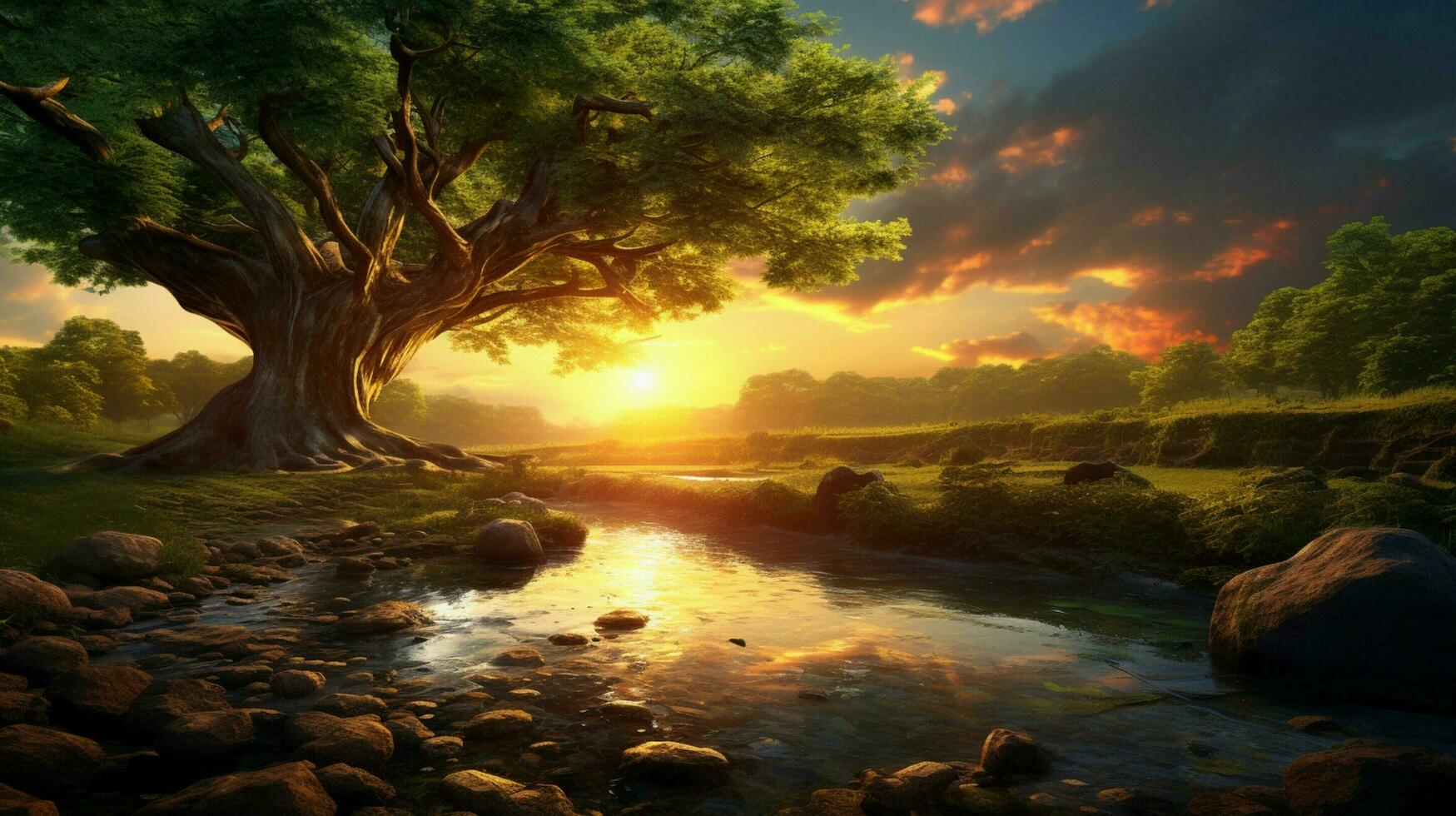 AI generated Nature Landscapes background photo