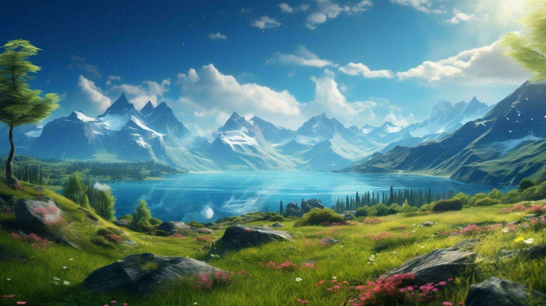 AI generated Nature Landscapes background photo