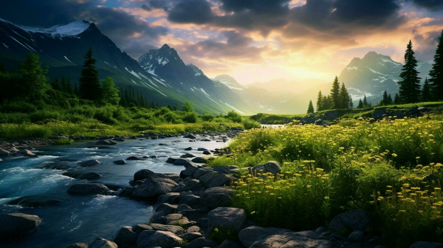 AI generated Nature Landscapes background photo