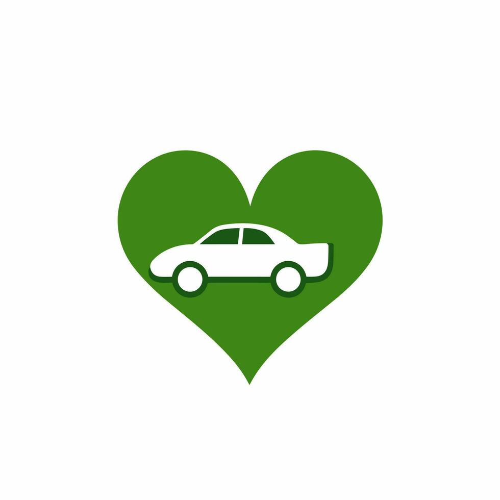 AI generated Car manufacture filled green logo. Accessibility business value. Customer centric product. Auto in heart shape. Design element. Ai art for corporate branding vector