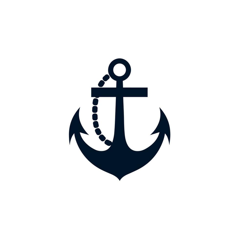 AI generated Ship transportation monochrome glyph logo. Reliability business value. Anchor simple icon. Design element. Ai art for corporate branding, website vector