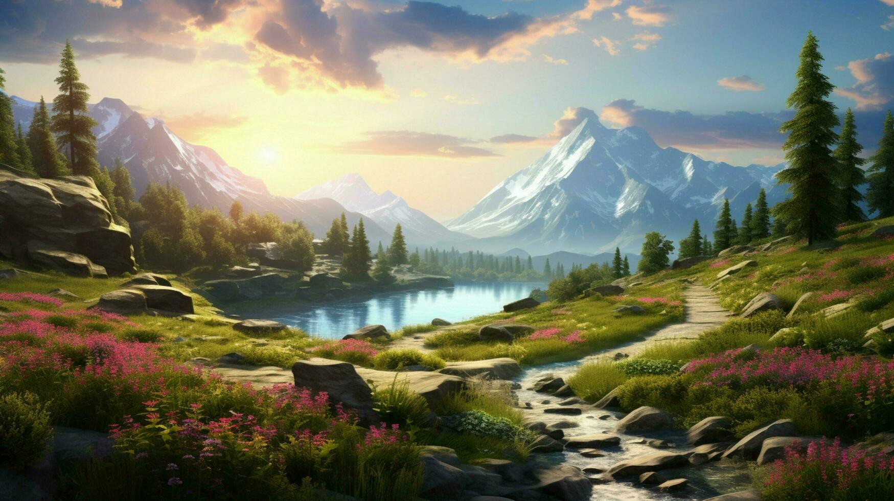 AI generated Nature Landscapes background photo