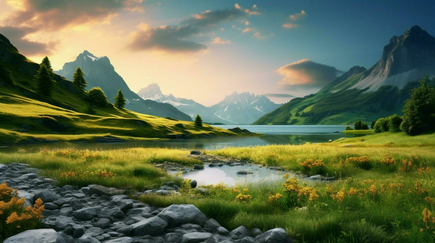 AI generated Nature Landscapes background photo