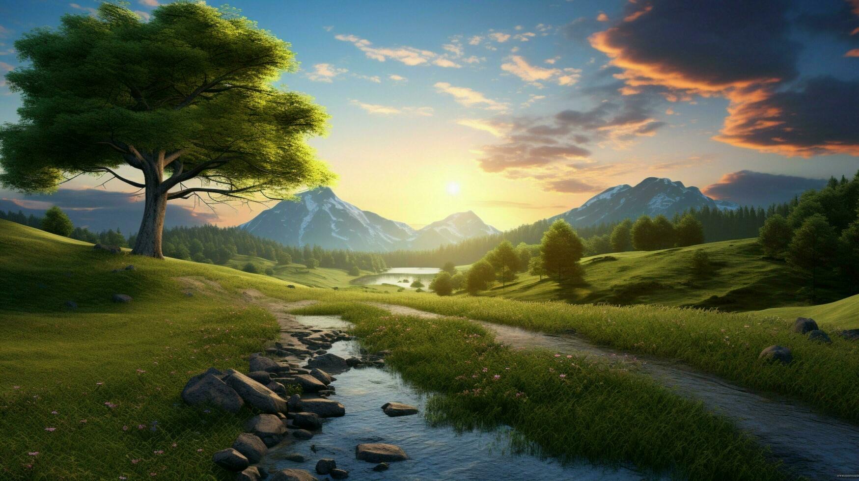 AI generated Nature Landscapes background photo