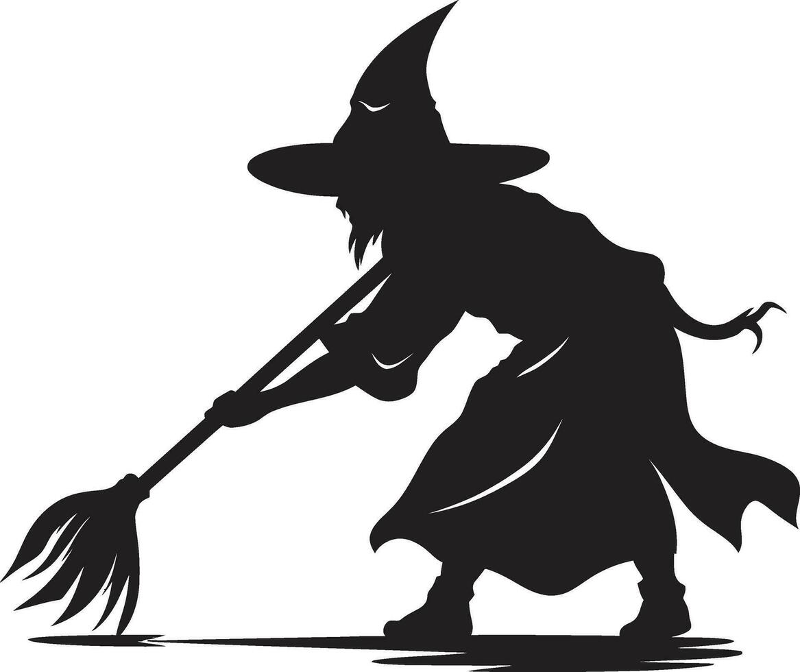 Witchcraft and Broomstick Revelry Broomstick Mischief Unleashed A Halloween Spookfest vector