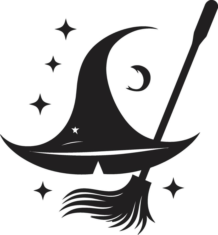 Broomstick Escapades A Halloween Adventure Witches Broomstick Parade A Spectral Procession vector
