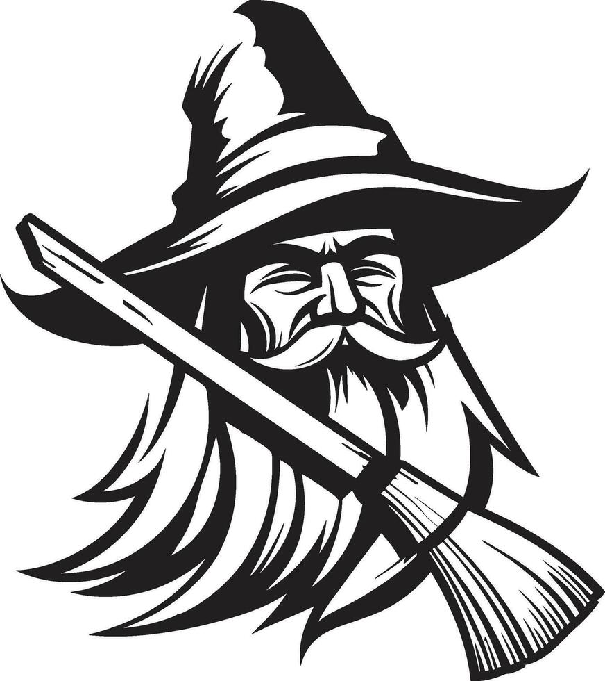 Broomstick Mischief Halloween HijinksBroomstick Enchantment A Halloween Odyssey vector