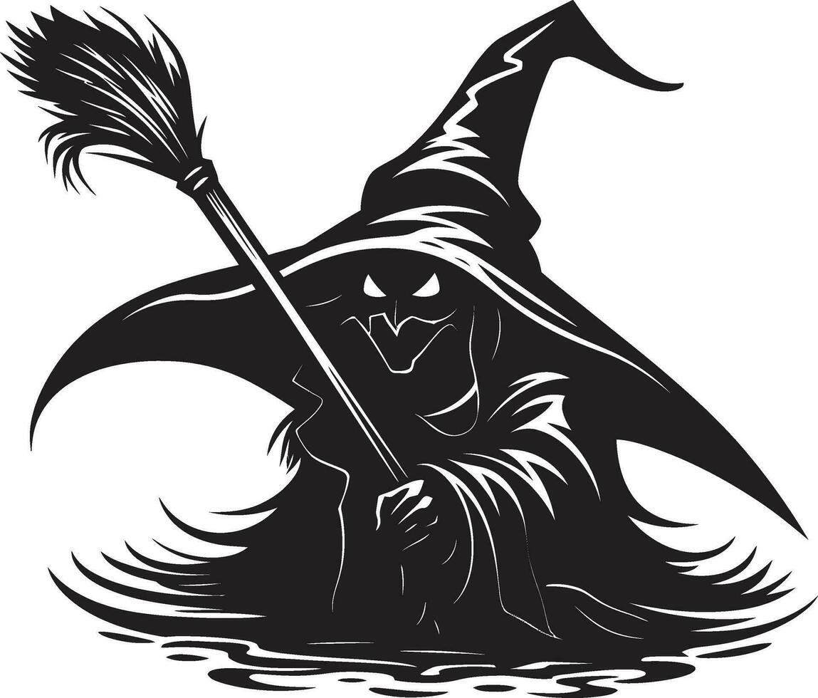 The Enchanted Broomsticks Midnight WhispersWitches and Their Mysterious Brooms vector