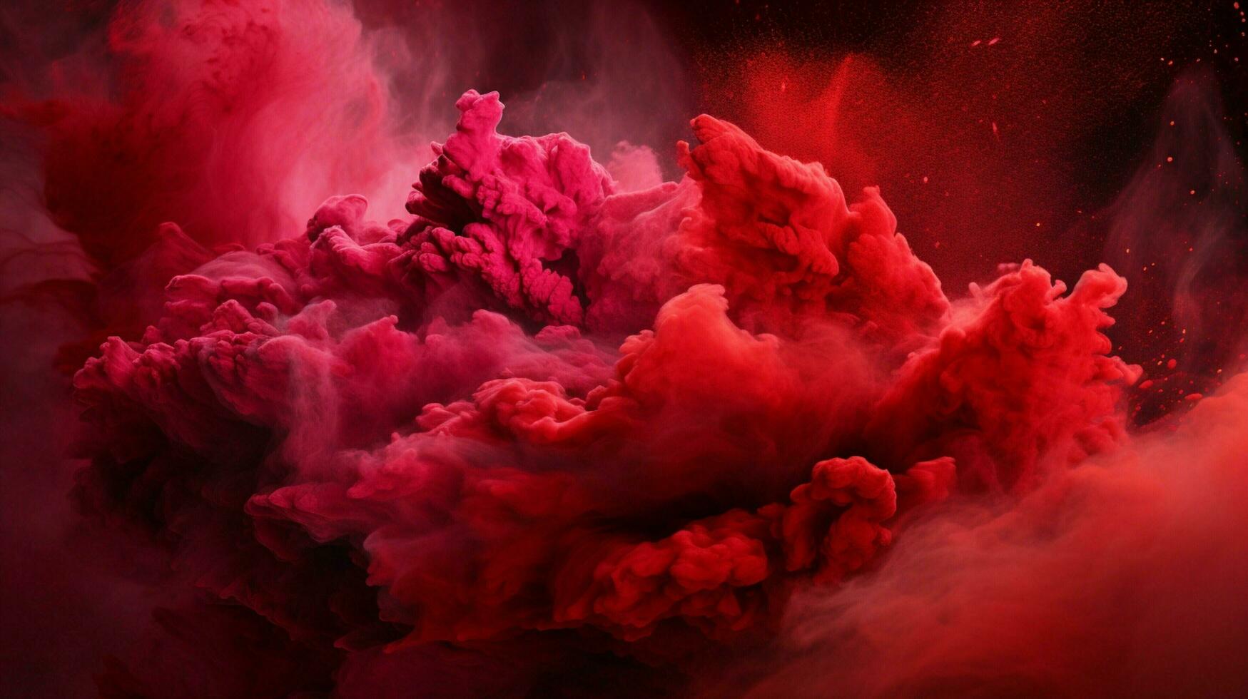 AI generated Ruby color powder splash background photo