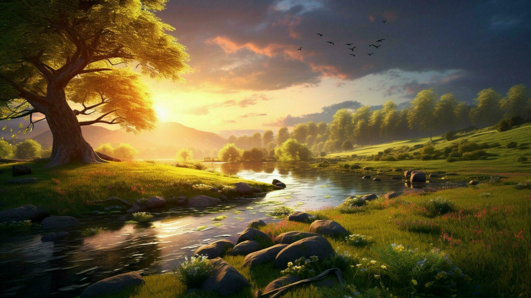 AI generated Nature Landscapes background photo