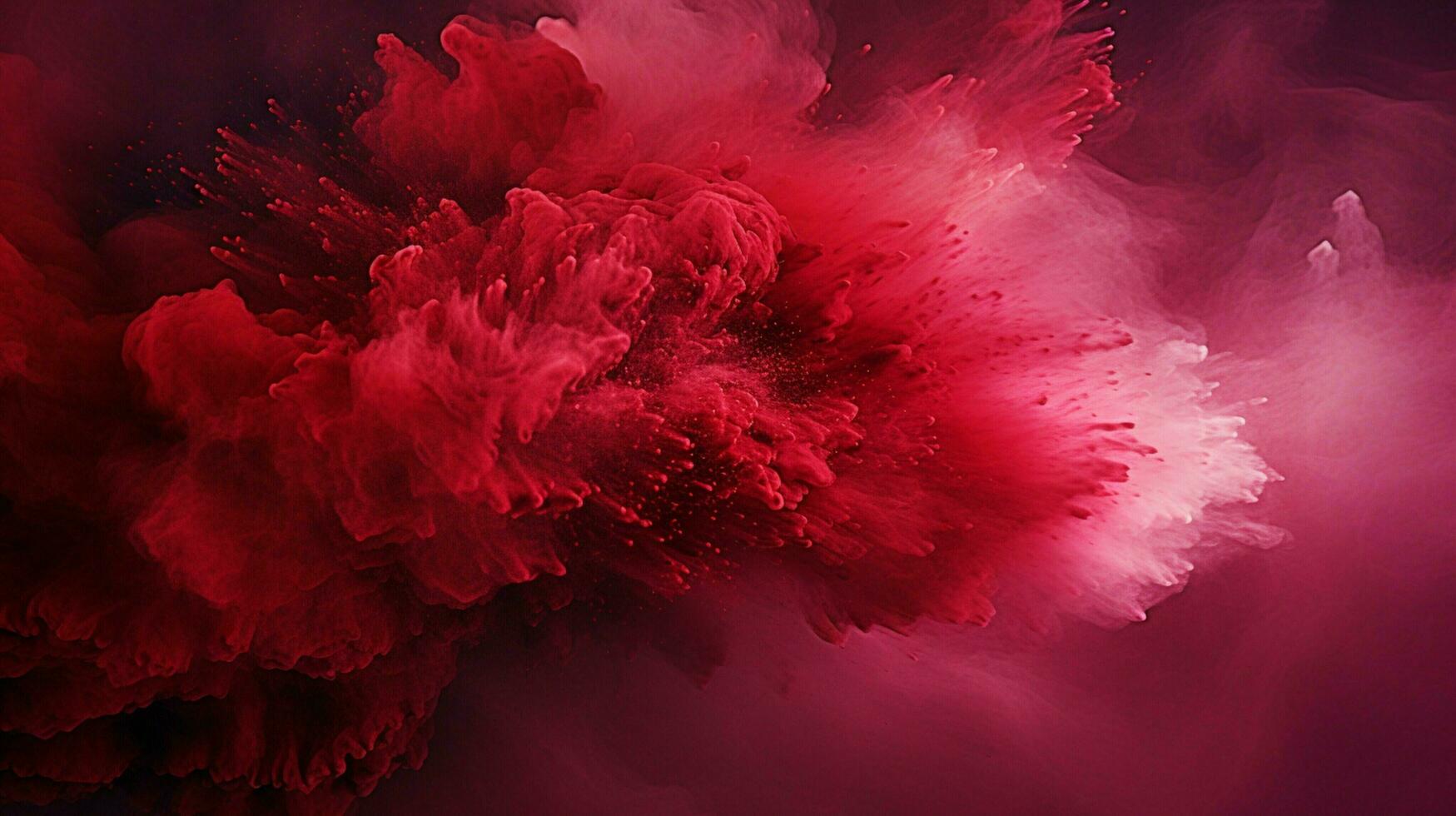 AI generated Ruby color powder splash background photo