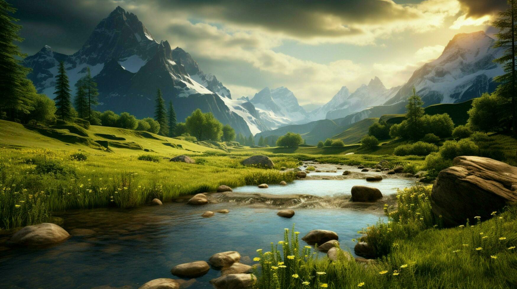 AI generated Nature Landscapes background photo