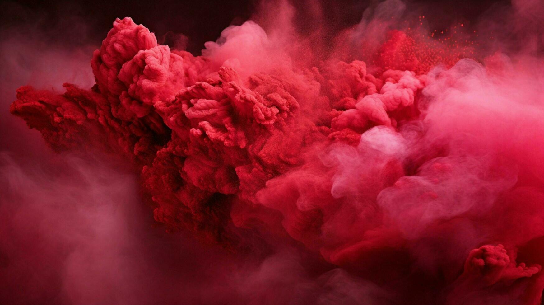 AI generated Ruby color powder splash background photo