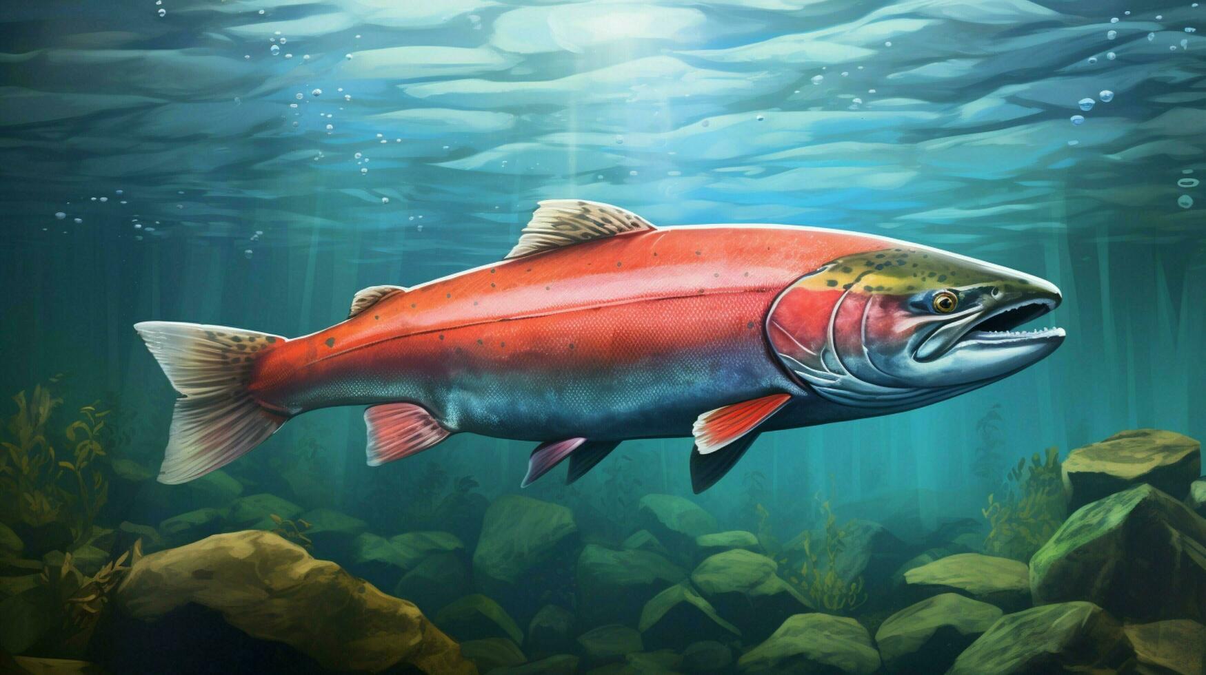 AI generated Salmon background photo