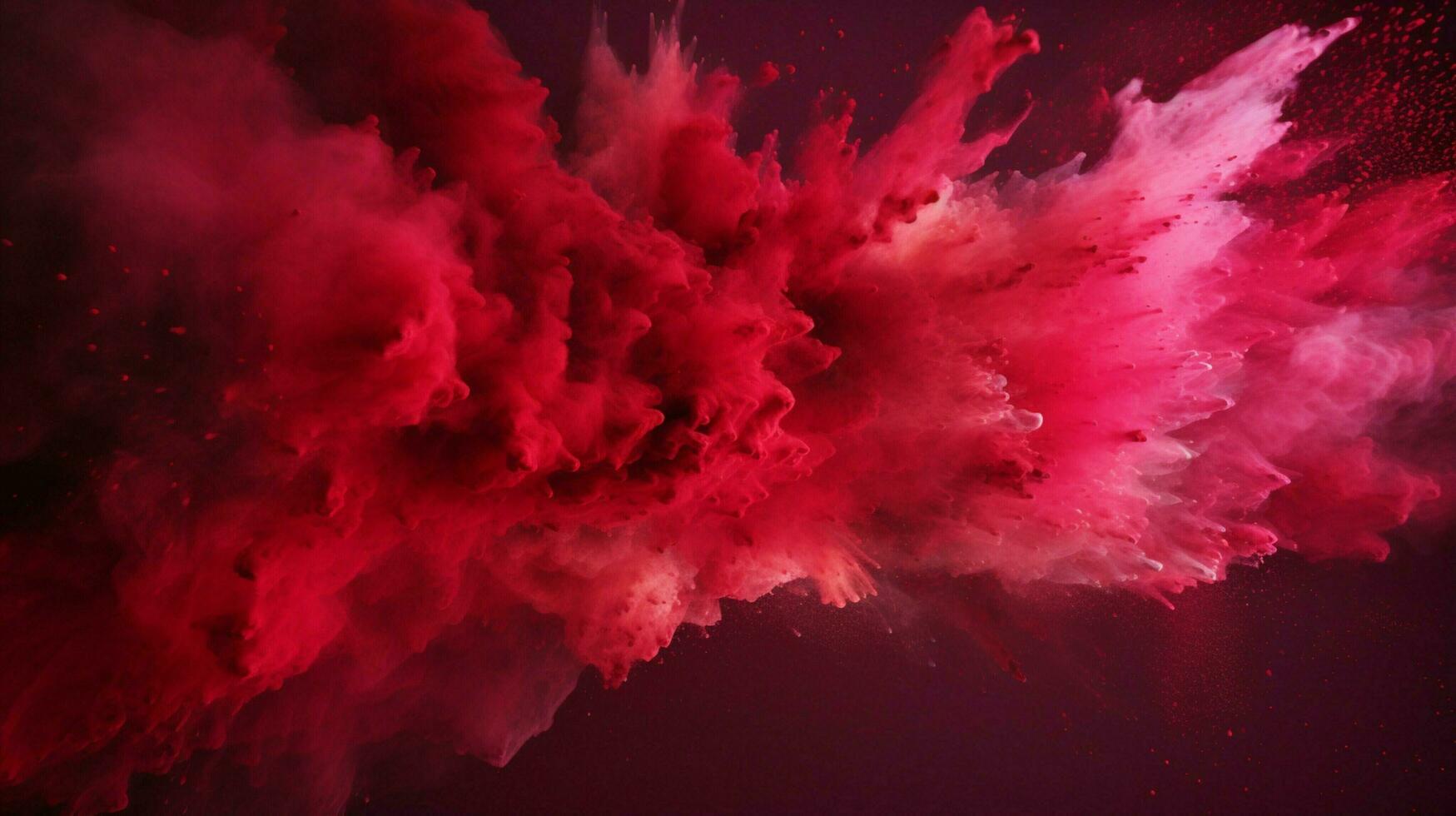 AI generated Ruby color powder splash background photo