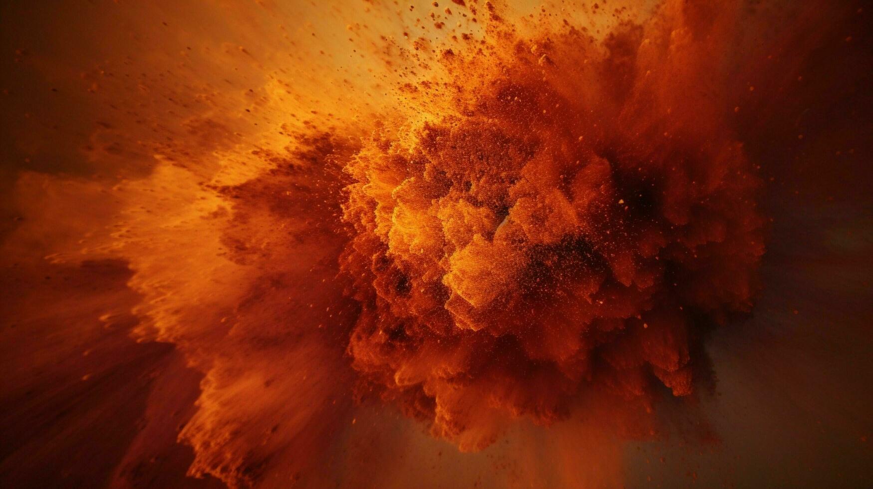 AI generated Rust color powder splash background photo