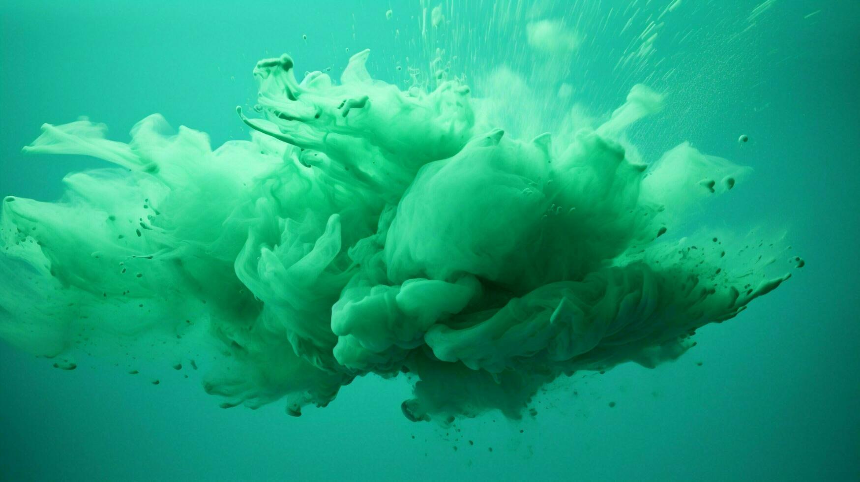 AI generated Sea green color powder splash background photo