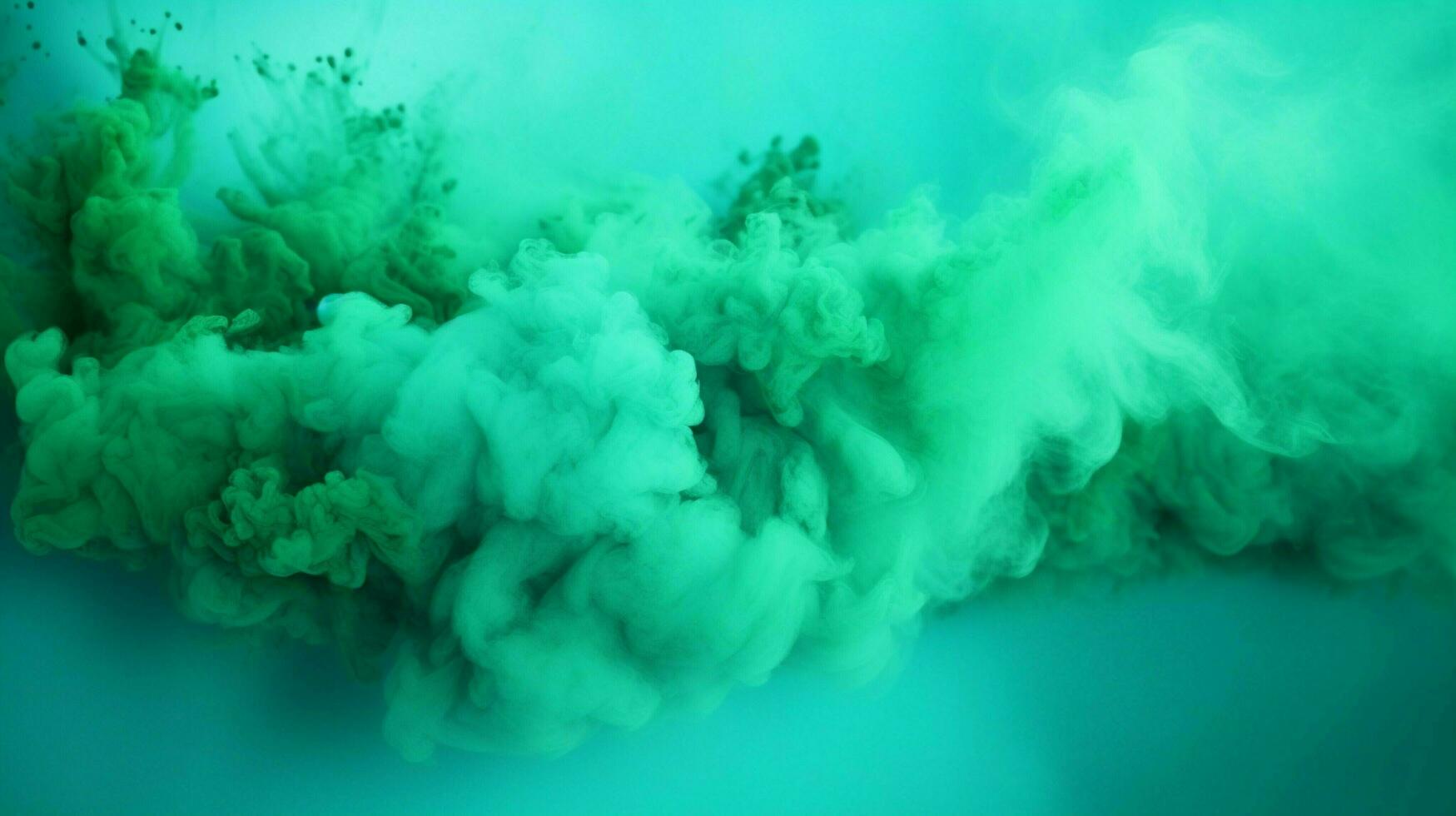 AI generated Sea green color powder splash background photo