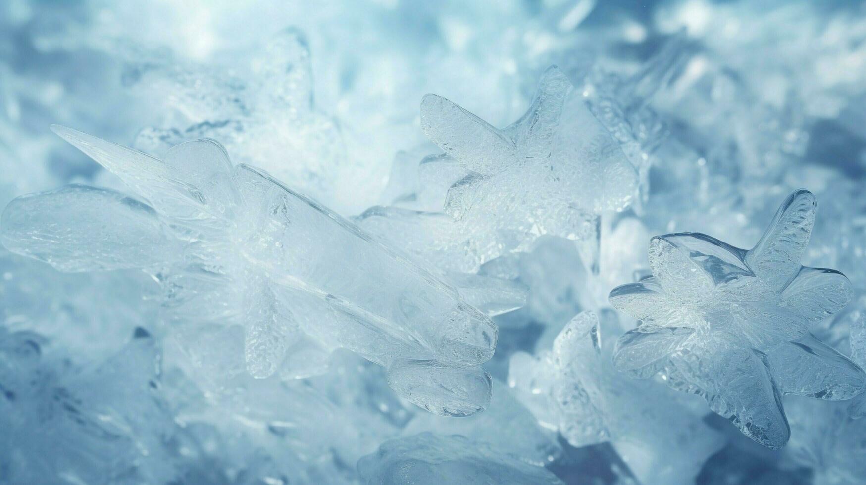 AI generated Snow and Ice Crystals background photo