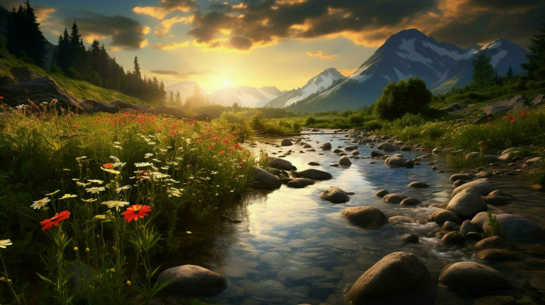 AI generated Nature Landscapes background photo