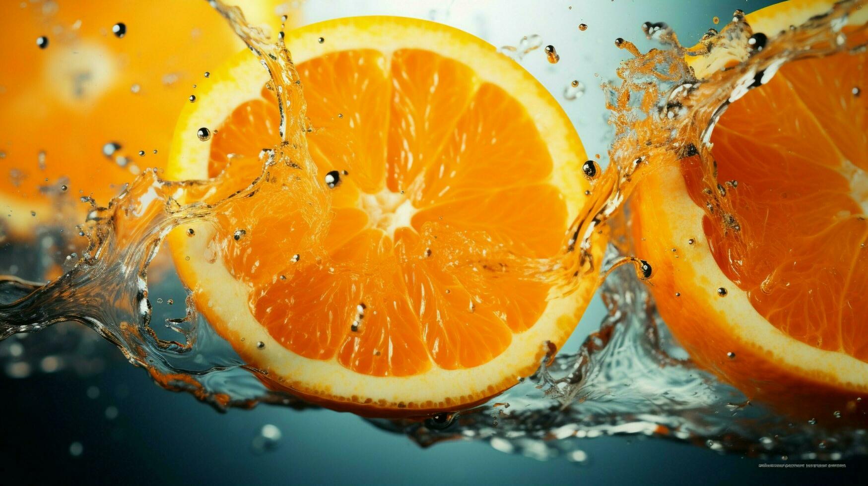 AI generated Tangerine color splash background photo