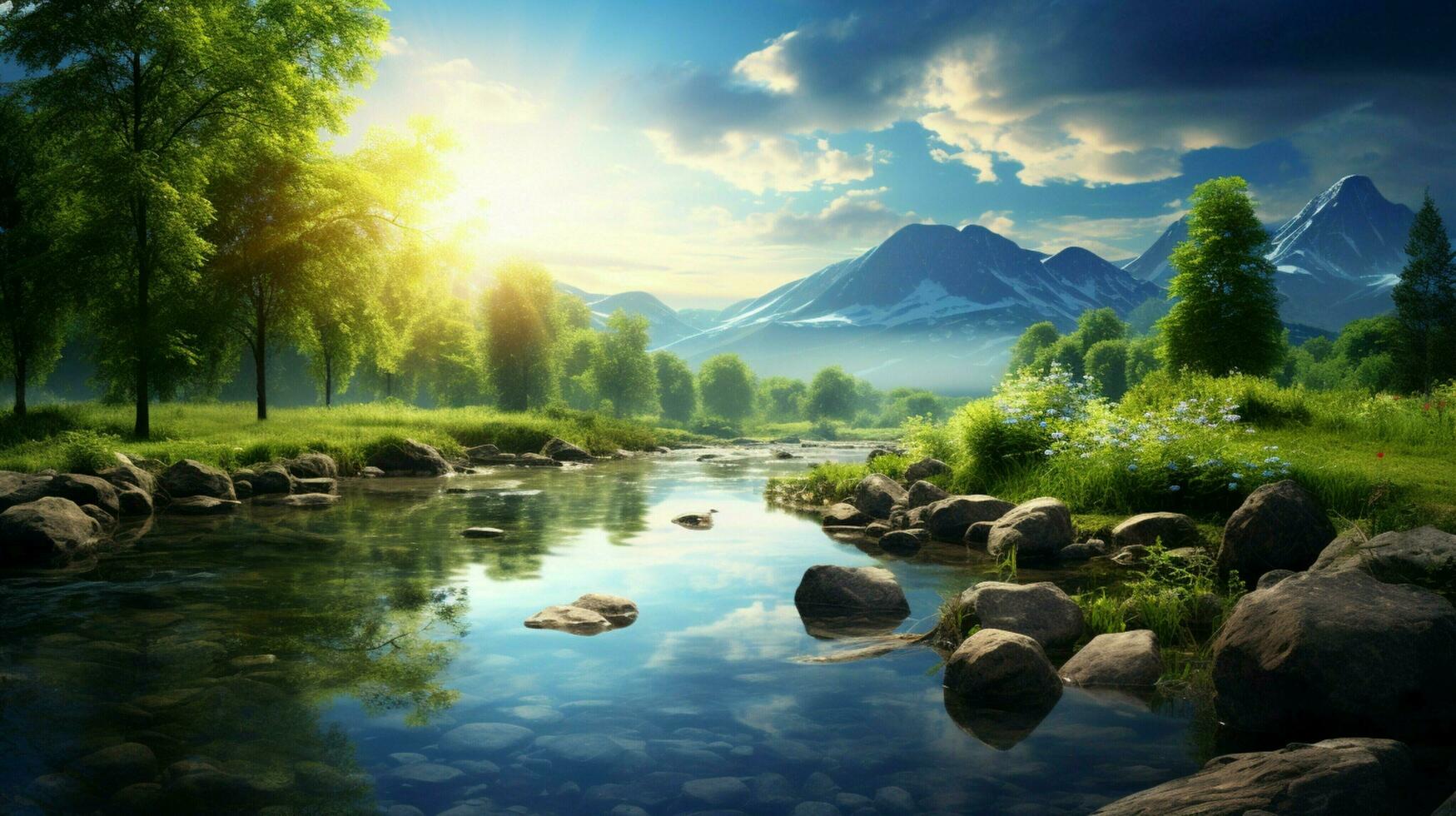 AI generated Nature Landscapes background photo