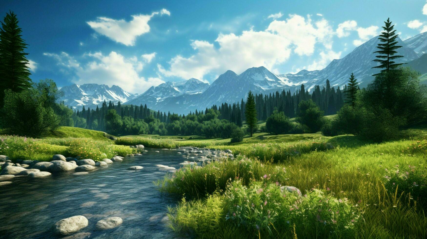 AI generated Nature Landscapes background photo