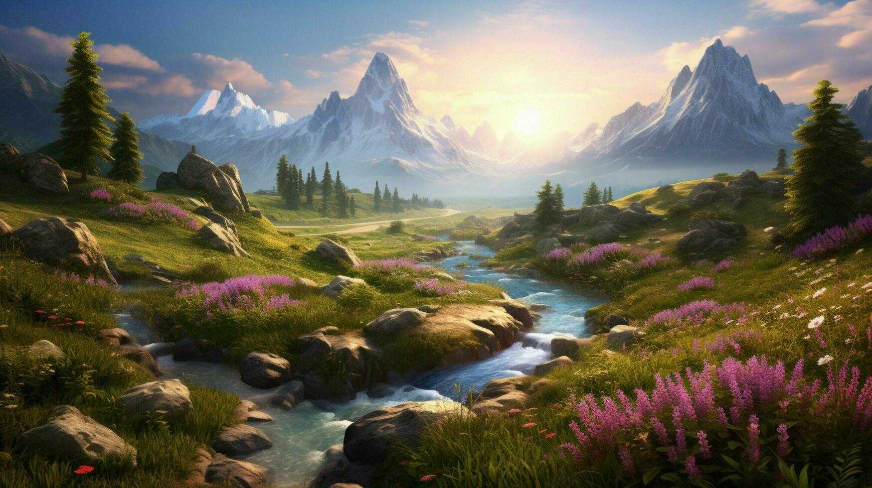 AI generated Nature Landscapes background photo