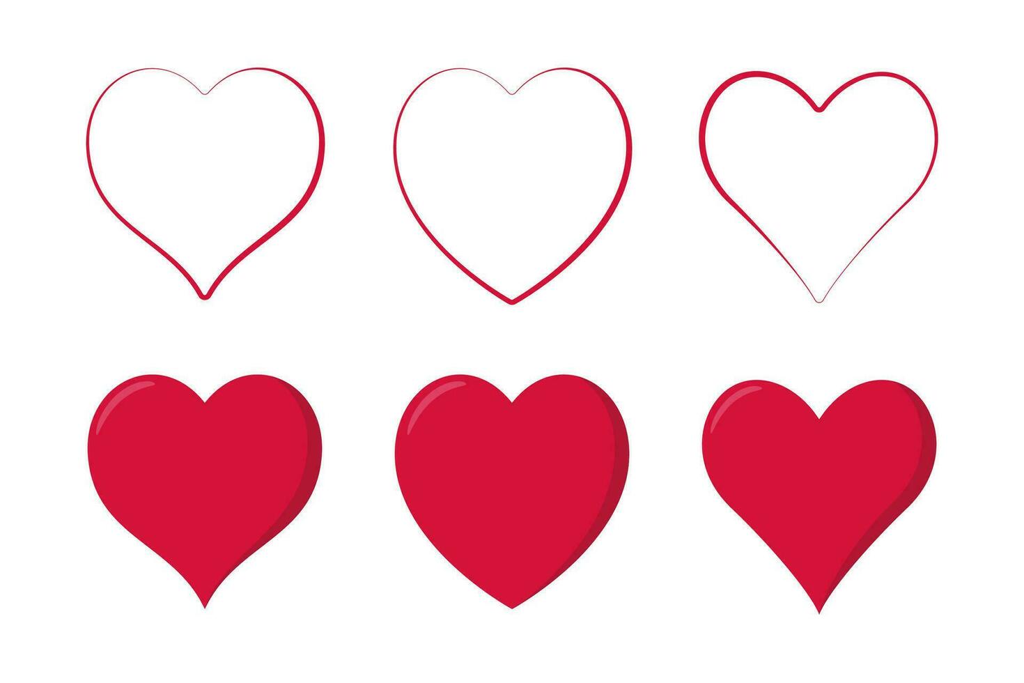 Collection of hand drawn hearts vector