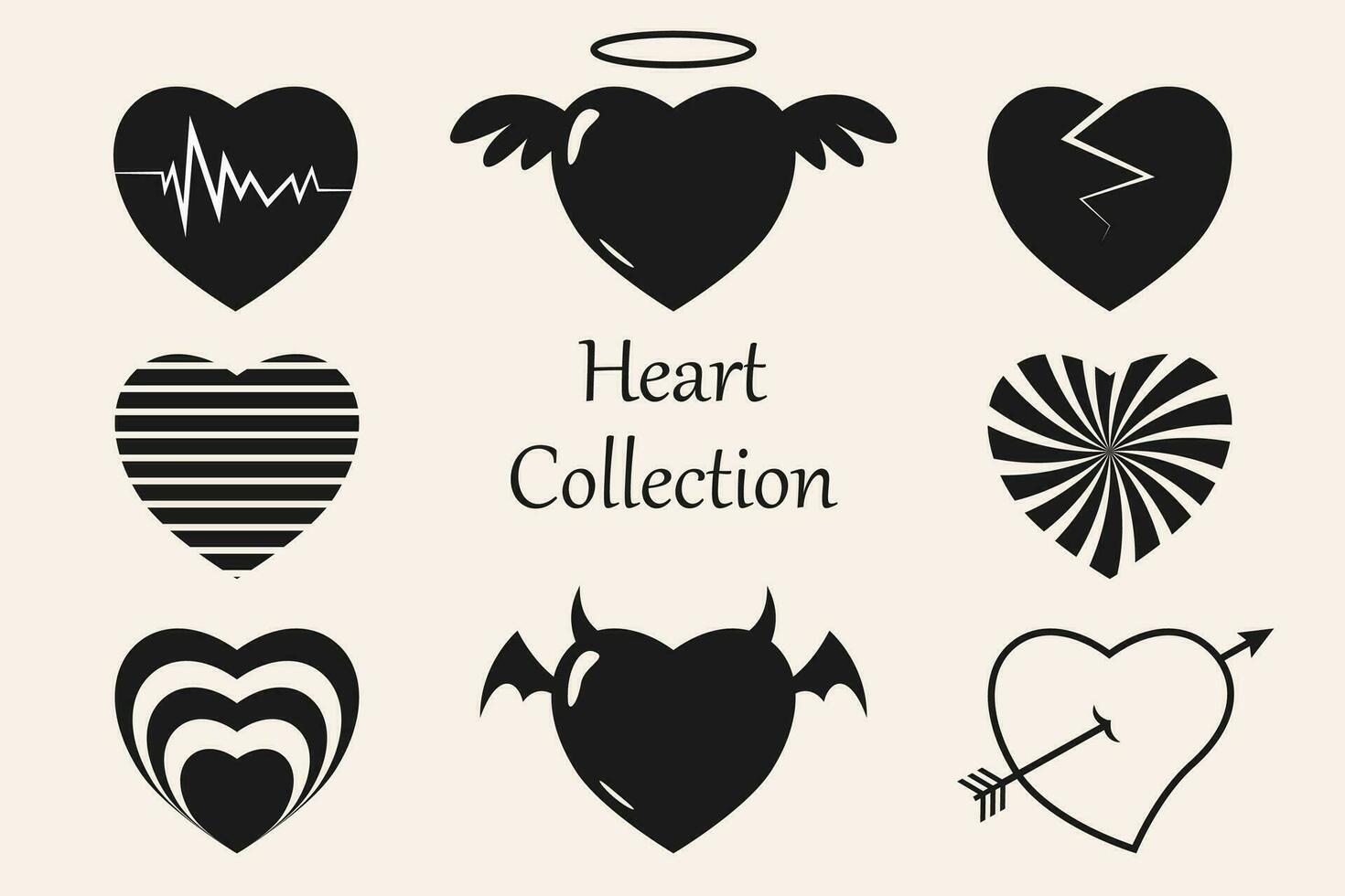 Hand drawn heart doodle illustration vector