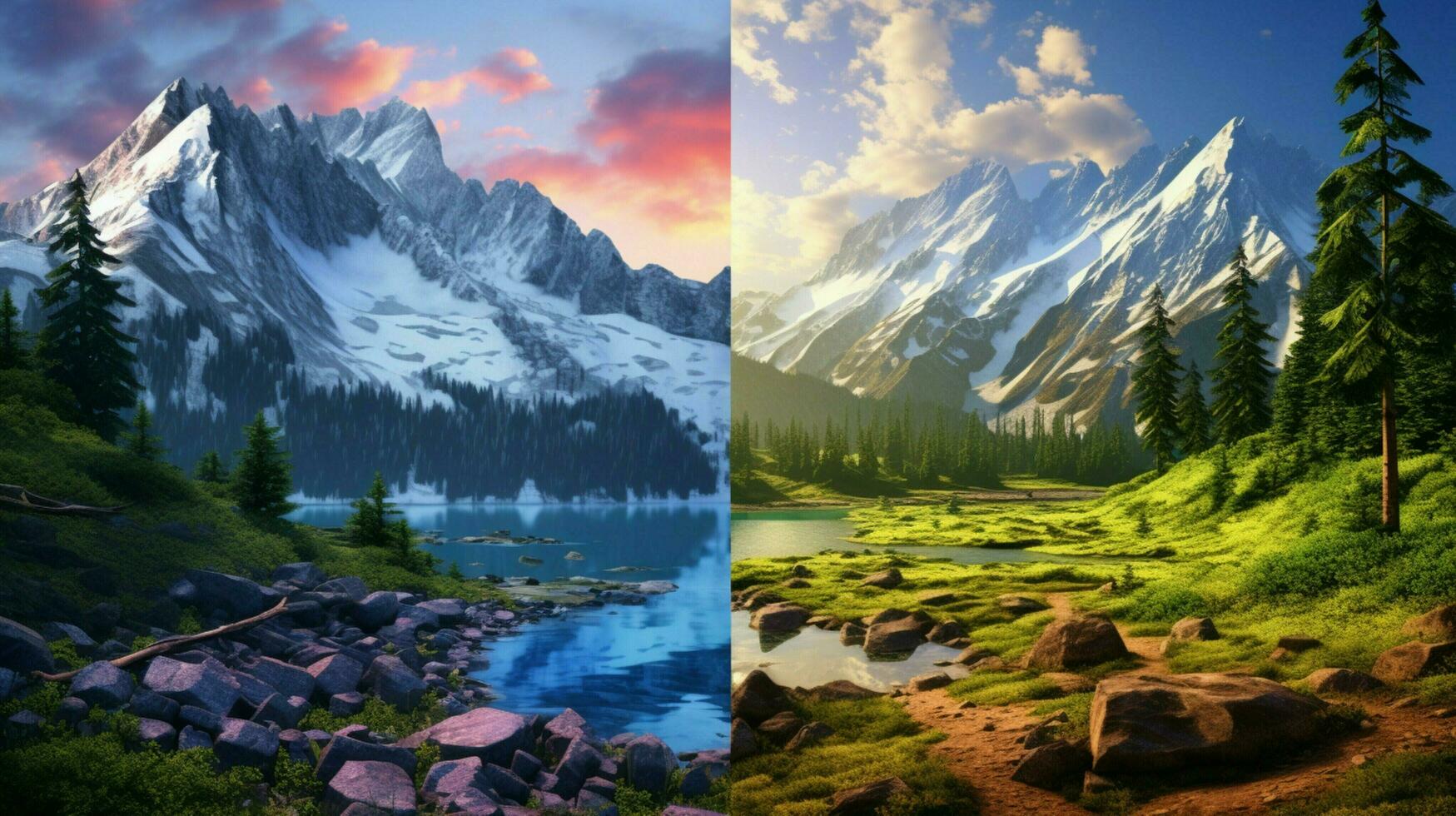 AI generated Nature Landscapes background photo