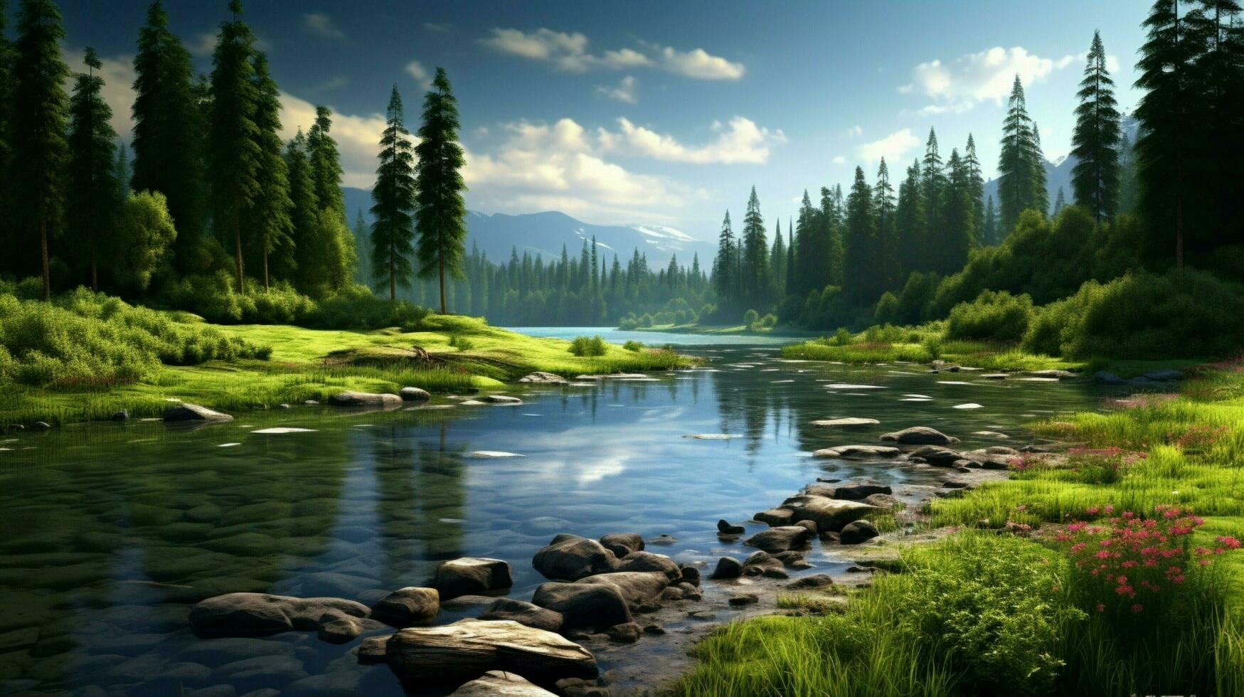 AI generated Nature Landscapes background photo