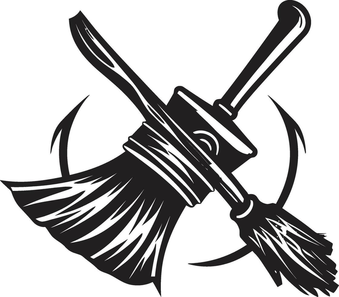 Witches Broomstick FantasyThe Ghostly Broomstick Escapade vector