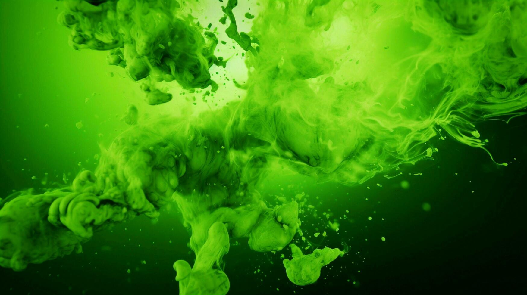 AI generated Green color splash background photo