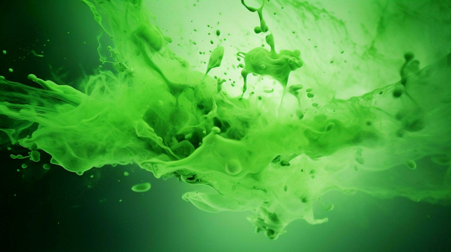 AI generated Green color splash background photo