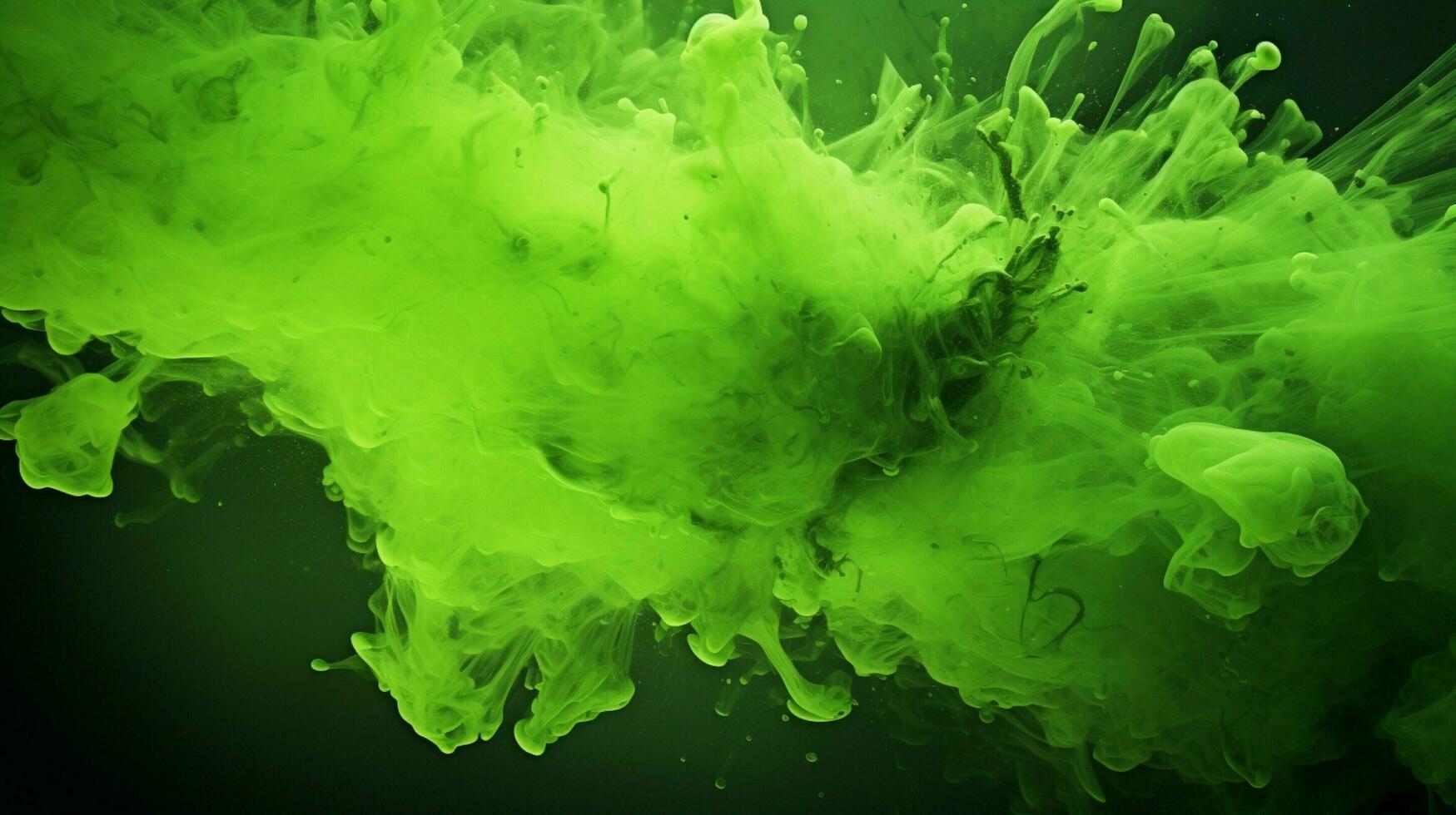 AI generated Green color splash background photo