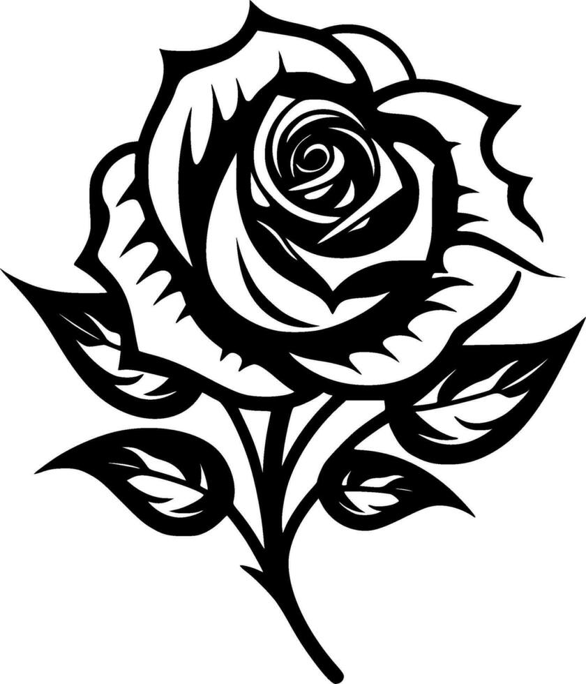 Flower, Black and White Vector illustration