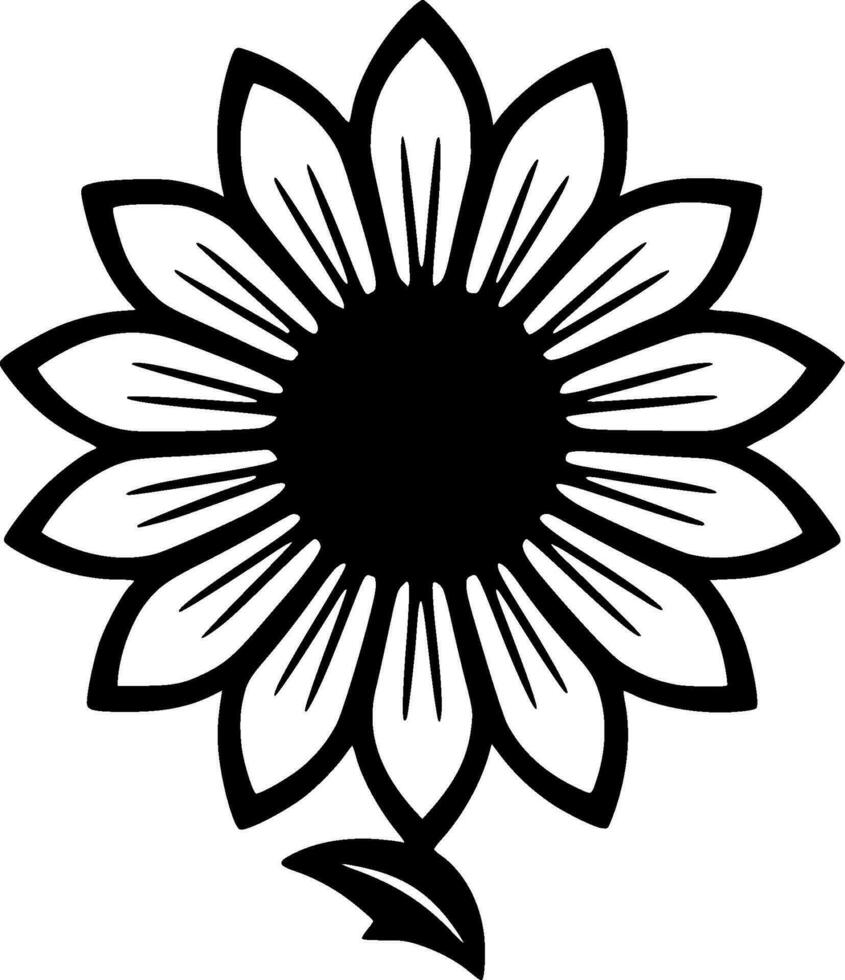 flor, minimalista y sencillo silueta - vector ilustración