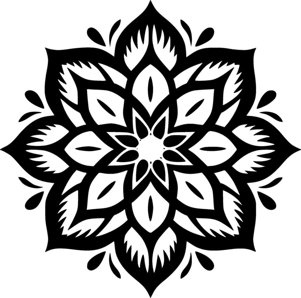 Mandala, Minimalist and Simple Silhouette - Vector illustration